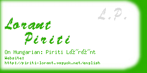 lorant piriti business card